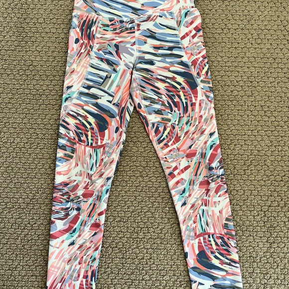 High-Waisted PowerSoft 7/8 Leggings for Girls Pastel Print Size Large 10-12 - Picture 10 of 11